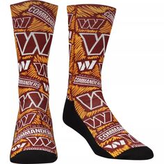 Молодежные носки Rock Em Бордовые носки с логотипом Washington Commanders Unbranded