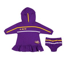 Платье с капюшоном и комплект шароваров LSU Tigers Winifred для девочек-младенцев Colosseum Purple LSU Tigers Colosseum