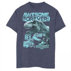 Футболка с рисунком «T-Rex Awesome Forever» для мальчиков 8–20 лет Jurassic World Two T-Rex Awesome Forever Jurassic World