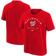 Молодежная футболка Nike Red Washington Nationals Authentic Collection Early Work Tri-Blend Performance Nike