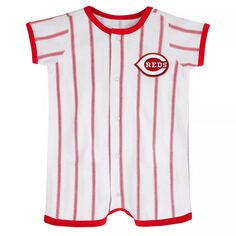 Белый/красный джемпер с короткими рукавами для новорожденных Cincinnati Reds Power Hitter Outerstuff