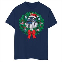 Футболка с рождественским венком R2-D2 и рисунком «Звездные войны» для мальчиков 8–20 лет Licensed Character