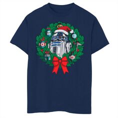 Футболка с рождественским венком R2-D2 и рисунком «Звездные войны» для мальчиков 8–20 лет Licensed Character