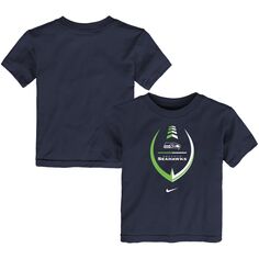 Темно-синяя футболка Nike College Seattle Seahawks Football с надписью для малышей Nike
