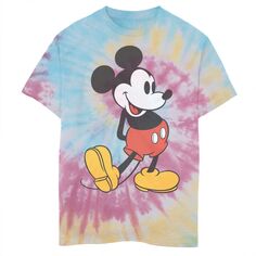 Винтажная футболка с рисунком «Тай-Дай» для мальчиков 8–20 лет с Микки Маусом и Микки Маусом Disney