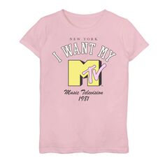 Бордовая футболка с логотипом MTV NY для девочек 7–16 лет «I Want My MTV NY» Licensed Character