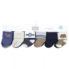 Носки Hudson для новорожденных мальчиков, махровые и хлопковые носки для новорожденных, с мишкой, 12 шт. Hudson Baby