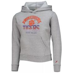 Серый пуловер с капюшоном Youth League Collegiate Wear Clemson Tigers Essential Unbranded