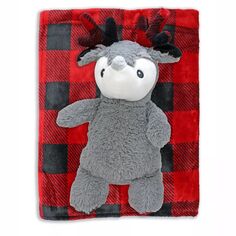 Одеяло в клетку для мальчиков и девочек с плюшевой игрушкой в ​​виде оленя Jesse &amp; Lulu