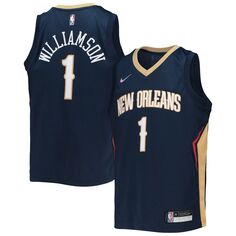Молодежная майка Nike Zion Williamson Navy New Orleans Pelicans 2021/22 Diamond Swingman — Icon Edition Nike