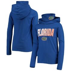 Молодежная футболка с капюшоном и длинными рукавами Royal Florida Gators Blocker в пришитых гетрах Outerstuff