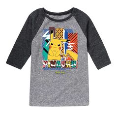 Летняя футболка реглан с рисунком Покемон Пикачу для мальчиков 8–20 лет Licensed Character