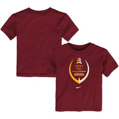 Бордовая футболка Nike Washington Commanders Football с надписью для малышей Nike