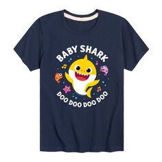 Футболка с рисунком Baby Shark Doo Doo для мальчиков 8–20 лет Baby Shark, синий