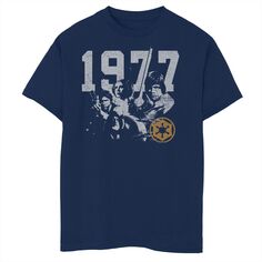 Винтажная футболка Rebel Group 1977 года для мальчиков 8–20 лет со «Звездными войнами» Licensed Character, синий