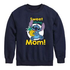 Флисовый пуловер с рисунком Sweet Mom для мальчиков 8–20 лет Disney&apos;s Lilo &amp; Stitch Disney, синий