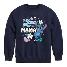 Флисовый пуловер с рисунком Lilo &amp; Stitch для мальчиков 8–20 лет Disney&apos;s Love My Mama Disney, синий