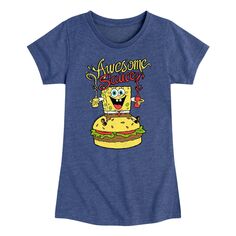 Потрясающая футболка с рисунком соуса для девочек 7–16 лет «Губка Боб Квадратные Штаны» Nickelodeon