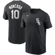 Молодежная футболка Nike Yoan Moncada Black Chicago White Sox с именем и номером игрока Nike