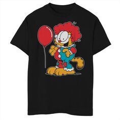 Костюм Гарфилда клоуна на Хэллоуин для мальчиков 8–20 лет, футболка с рисунком и портретом Licensed Character