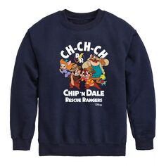 Флисовый свитшот Disney Chip N Dale Ch Ch Ch для мальчиков 8–20 лет Licensed Character, синий