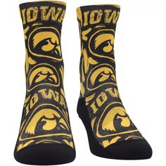 Молодежные носки Rock Em Носки Iowa Hawkeyes со сплошным логотипом и носки Paint Crew Unbranded