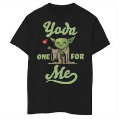 Футболка с надписью «Yoda One For Me Geen Hue» для мальчиков 8–20 лет Licensed Character