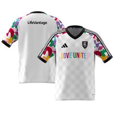 Молодежный предматчевый топ adidas White Real Salt Lake 2023 Pride adidas