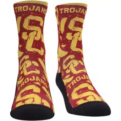 Молодежные носки Rock Em Носки USC Trojans с логотипом и краской Crew Unbranded