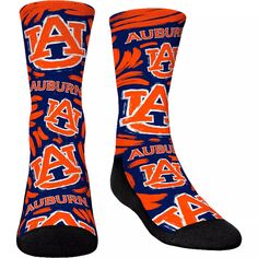 Молодежные носки Rock Em Носки Auburn Tigers с логотипом и краской Crew Unbranded