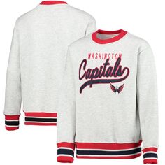 Серый пуловер с капюшоном Youth Washington Capitals Legends Outerstuff