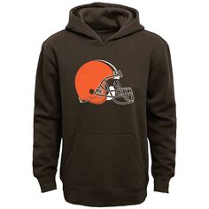 Молодежный коричневый пуловер с логотипом команды Cleveland Browns Outerstuff