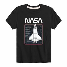 Футболка с космическим рисунком для мальчиков 8–20 лет NASA Shuttle NASA