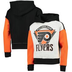 Молодежный серый/черный пуловер с капюшоном Philadelphia Flyers Let&apos;s Get Loud Outerstuff