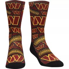 Молодежные носки Rock Em Черные носки с логотипом Washington Commanders Unbranded
