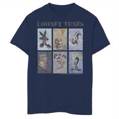 Футболка с цветными вставками и графическим рисунком для мальчиков 8–20 лет Looney Tunes Licensed Character, синий