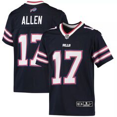 Молодежная футболка Nike Josh Allen Navy Buffalo Bills Inverted Team Game Nike