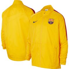 Желтая молодежная куртка Nike Barcelona Academy AWF с молнией во всю длину реглан Nike