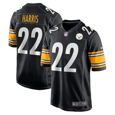 Молодежная футболка Nike Najee Harris Black Pittsburgh Steelers 2021, выбранная в первом раунде драфта НФЛ 2021 года Nike