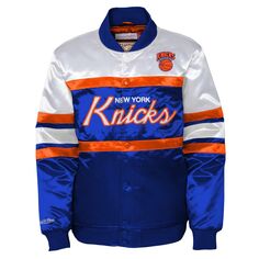 Молодежная сатиновая куртка на кнопках Mitchell &amp; Ness New York Knicks Hardwood Classics Unbranded