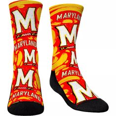 Молодежные носки Rock Em Носки Maryland Terrapins со сплошным логотипом и носки Paint Crew Unbranded