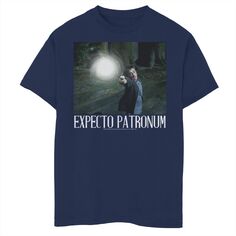 Футболка Expecto Patronum с портретом и рисунком Гарри Поттера для мальчиков 8–20 лет Harry Potter, синий