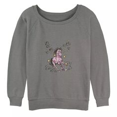 Пуловер с рисунком розовой лошади для юниоров с цветочным рисунком Unbranded