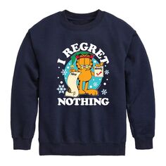Флисовая толстовка с рисунком Garfield Regret Nothing для мальчиков 8–20 лет Licensed Character, синий