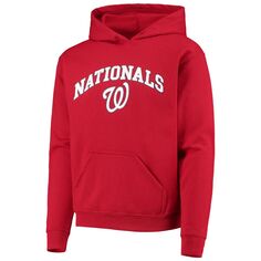Красный флисовый пуловер с капюшоном Youth Stitches Washington Nationals Stitches