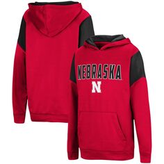 Молодежный пуловер с капюшоном Colosseum Scarlet Nebraska Huskers VF Cut Sew Colosseum