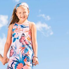 Пляжное платье с принтом «Розовые и синие бабочки» Deux par Deux