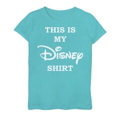 Футболка с логотипом Disney для девочек 7–16 лет с графическим рисунком «Это моя рубашка Disney» Disney