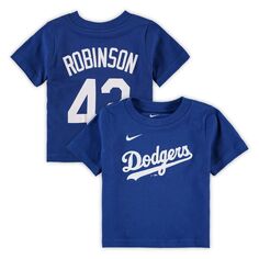 Детская футболка Nike Jackie Robinson Royal Los Angeles Dodgers с именем и номером игрока Nike