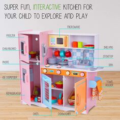 Красочный детский кухонный набор Lil&apos; Jumbl, деревянный кухонный игровой набор для малышей Lil&apos; Jumbl